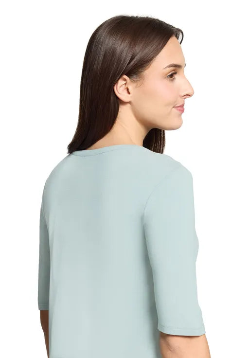 Betty Barclay Ladies Basic short-sleeved shirt-Chinois Green 2746/2063