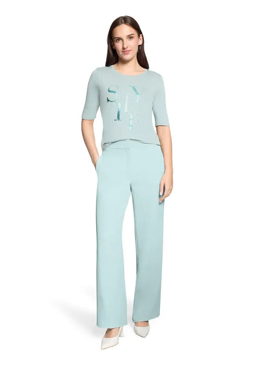 Betty Barclay Ladies Basic short-sleeved shirt-Chinois Green 2746/2063