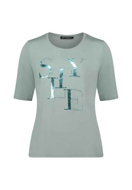 Betty Barclay Ladies Basic short-sleeved shirt-Chinois Green 2746/2063