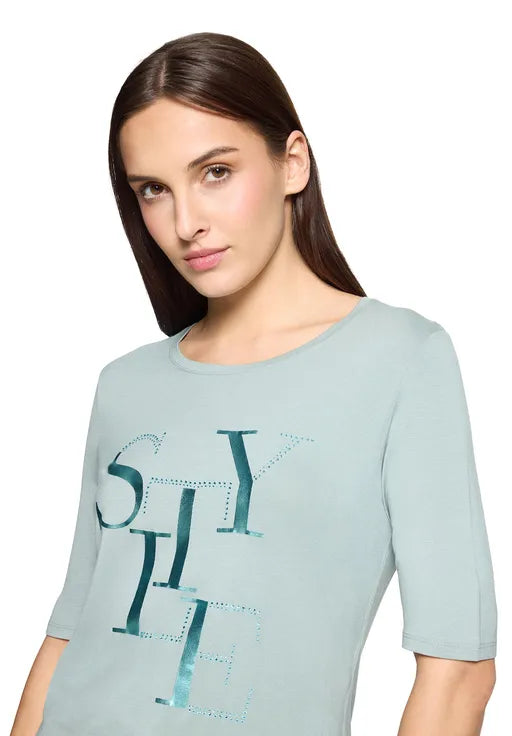 Betty Barclay Ladies Basic short-sleeved shirt-Chinois Green 2746/2063