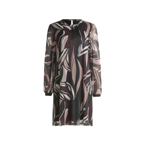 Betty Barclay Ladies Short Dress-Taupe/Black 1802/1780.