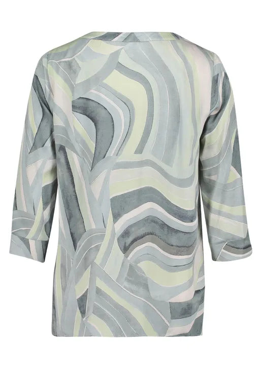 Betty Barclay Ladies Patterned Slip-On Blouse-Mint/Green 8027/1859