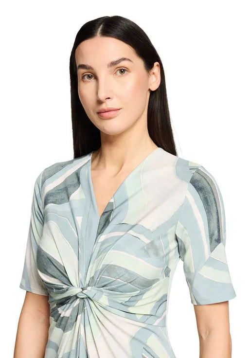 Betty Barclay Ladies Midi Dress With Ruching-Mint/Green 1835/1833