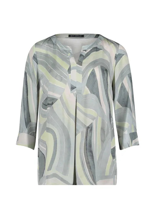 Betty Barclay Ladies Patterned Slip-On Blouse-Mint/Green 8027/1859