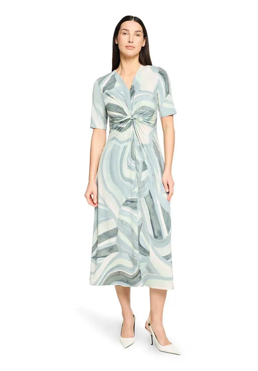Betty Barclay Ladies Midi Dress With Ruching-Mint/Green 1835/1833