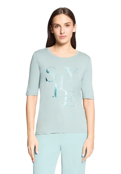 Betty Barclay Ladies Basic short-sleeved shirt-Chinois Green 2746/2063