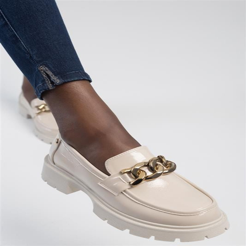 Sissy Boy LADIES SHOES Sissy Boy Bold Type Platform Loafer Cream (7137907834969)