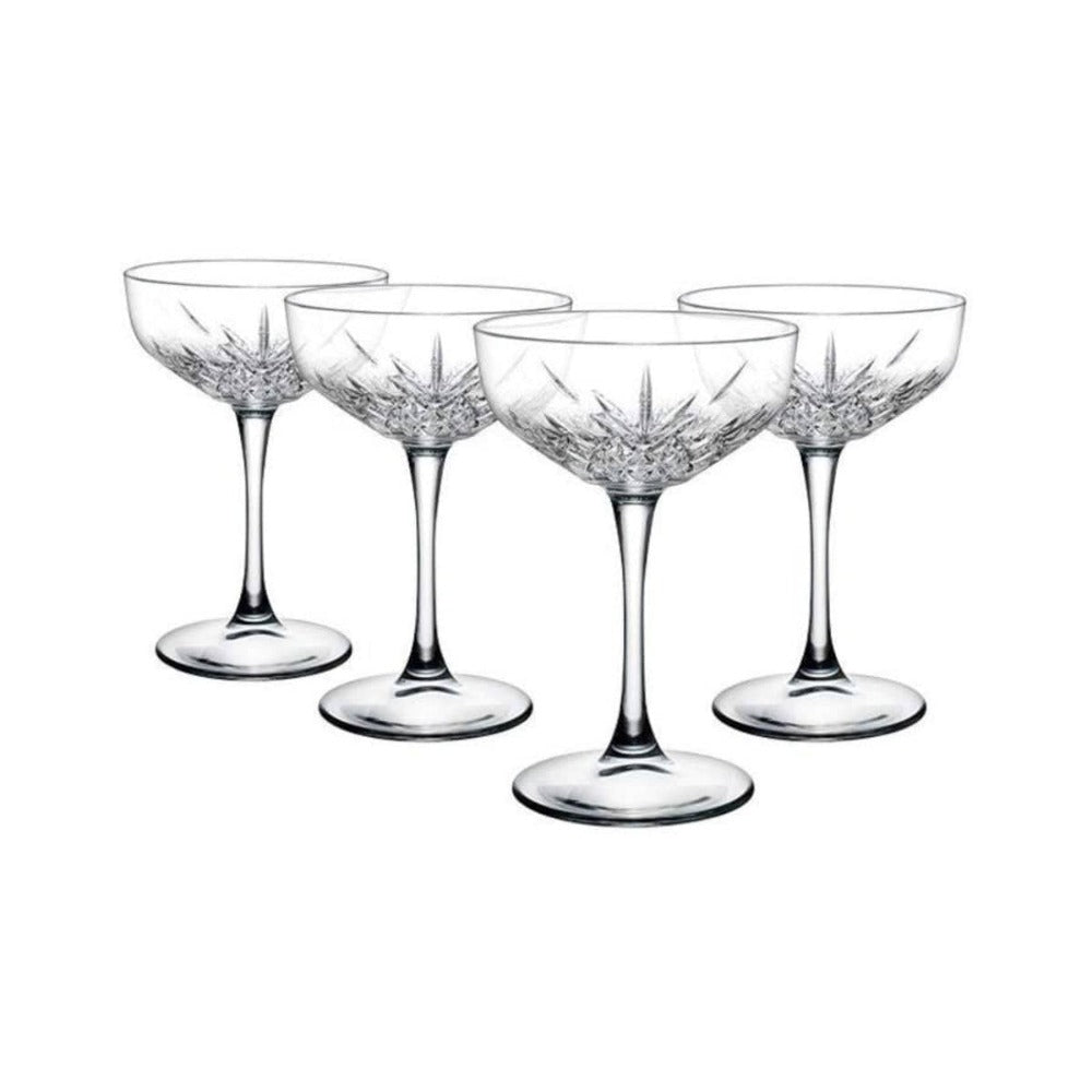 Pasabahce GLASS Pasabache Champagne Bowl Glasses Cut Glass Timeless Set OF 4 (7284983398489)