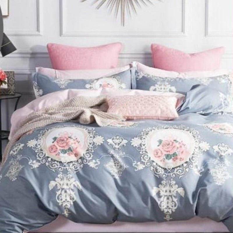 Egyptian Cotton Duvet Cover Double 200 Thread Count Cotton Romee Duvet Cover Set (4739742466137)