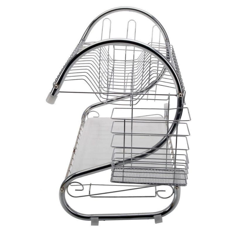 Stainless Steel DISH RACK Dish Rack 2 Tier Steel With Cutlery Caddy 40x40x25cm (6950644678745)