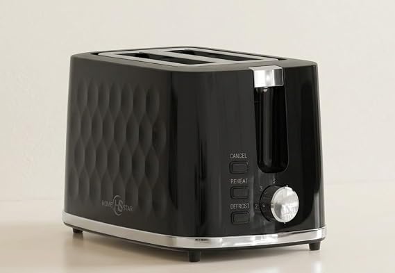 Homestar Electric Toaster 2 Slice Honeycomb Black HS-JY62100A
