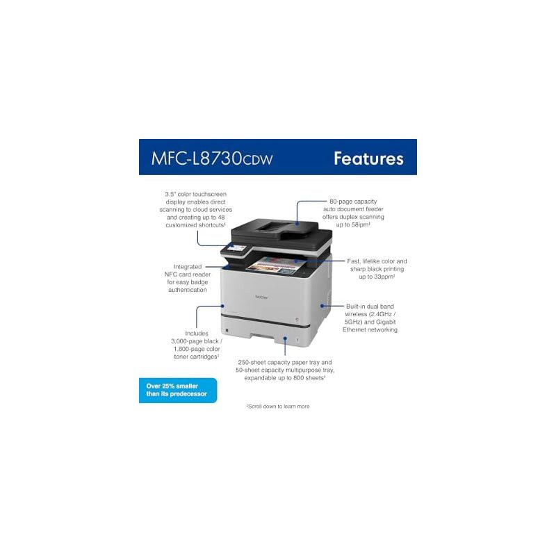 Brother MFC-L8730CDW High Speed Colour Laser Full Duplex.