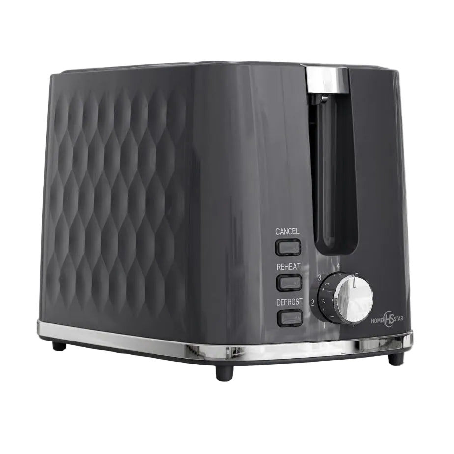 Homestar Electric Toaster 2 Slice Honeycomb Grey HS-JY62100A.
