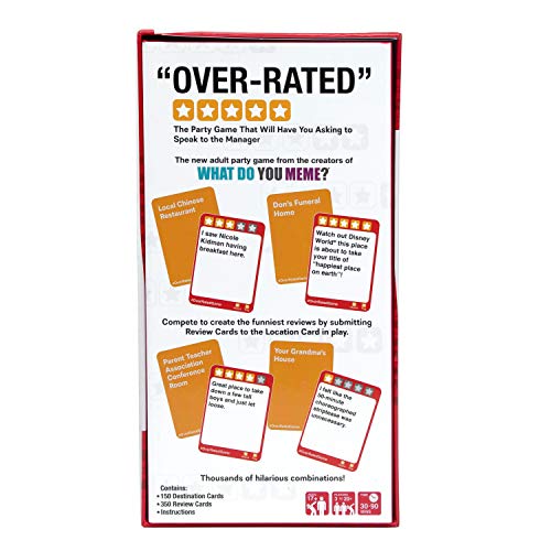 Over Rated Card Game Party & Fun Games Board Game 0163-10