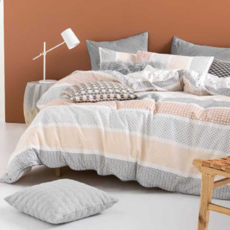 Linen House Duvet Cover Double Linen House Apricot Asuka Duvet Cover Set (2061746995289)