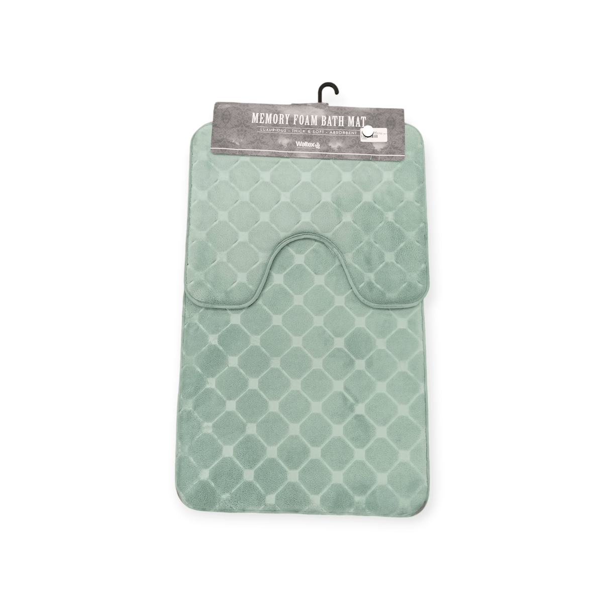 Waltex BATH MAT Waltex 2 Piece Memory Foam Bath Mat Set Sage MEMO142S (7808635895897)