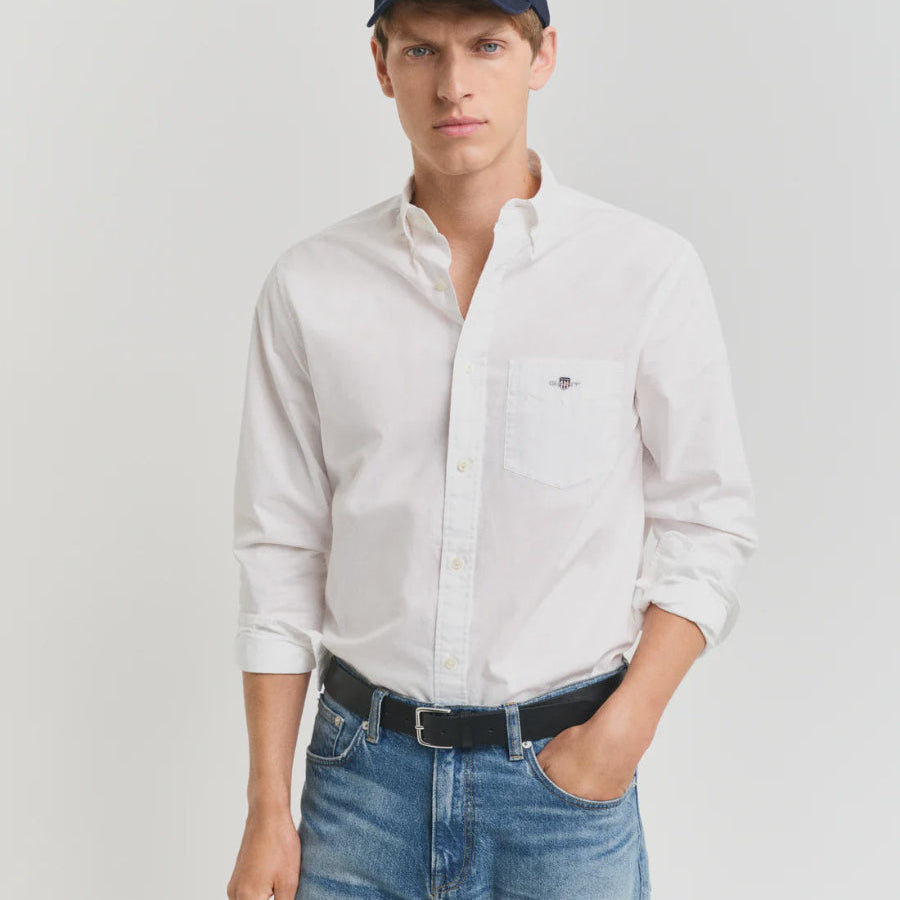 Gant Regular Long Sleeve Poplin Shirt White