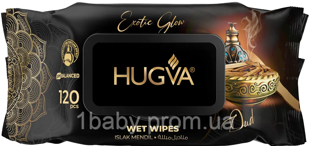 Hugva Exotic Glow Wet Wipes 120 Piece Oud Luxury MM11.2600