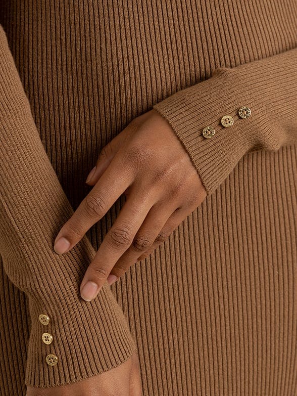 Polo Dress Polo Women Knitted Long Sleeve Bodycon Dress (7291442659417)