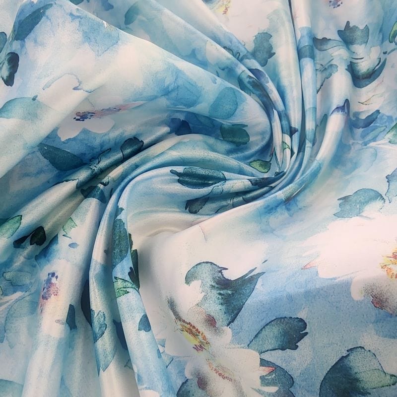 SATIN Dress Fabrics Printed Duchess Satin Abstract Fabric Green 150cm (7423048220761)