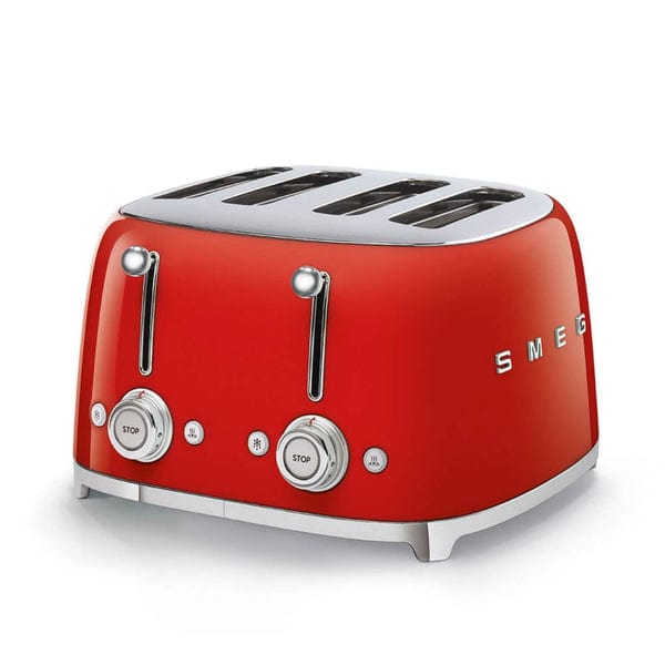 smeg Toaster Smeg Kettle & 4 Slice Toaster Set Red (7401233186905)