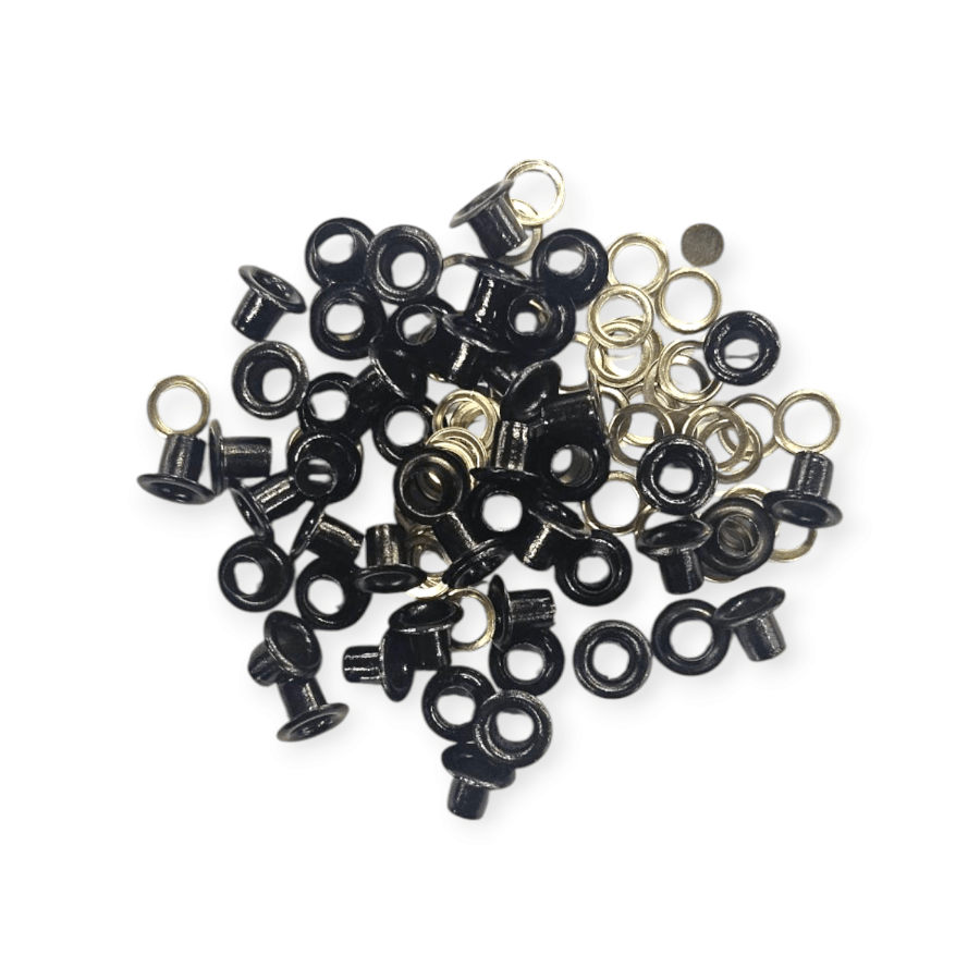 MHC Eyelet Rings Black Metal Eyelets W/Washer 4x8mm