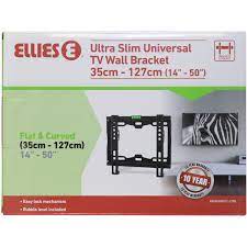 ELLIES Ellies BAMEWMS07-22TE Ultra Slim Universal TV Wall Bracket 35cm - 127cm (14” - 43”) (7005931602009)