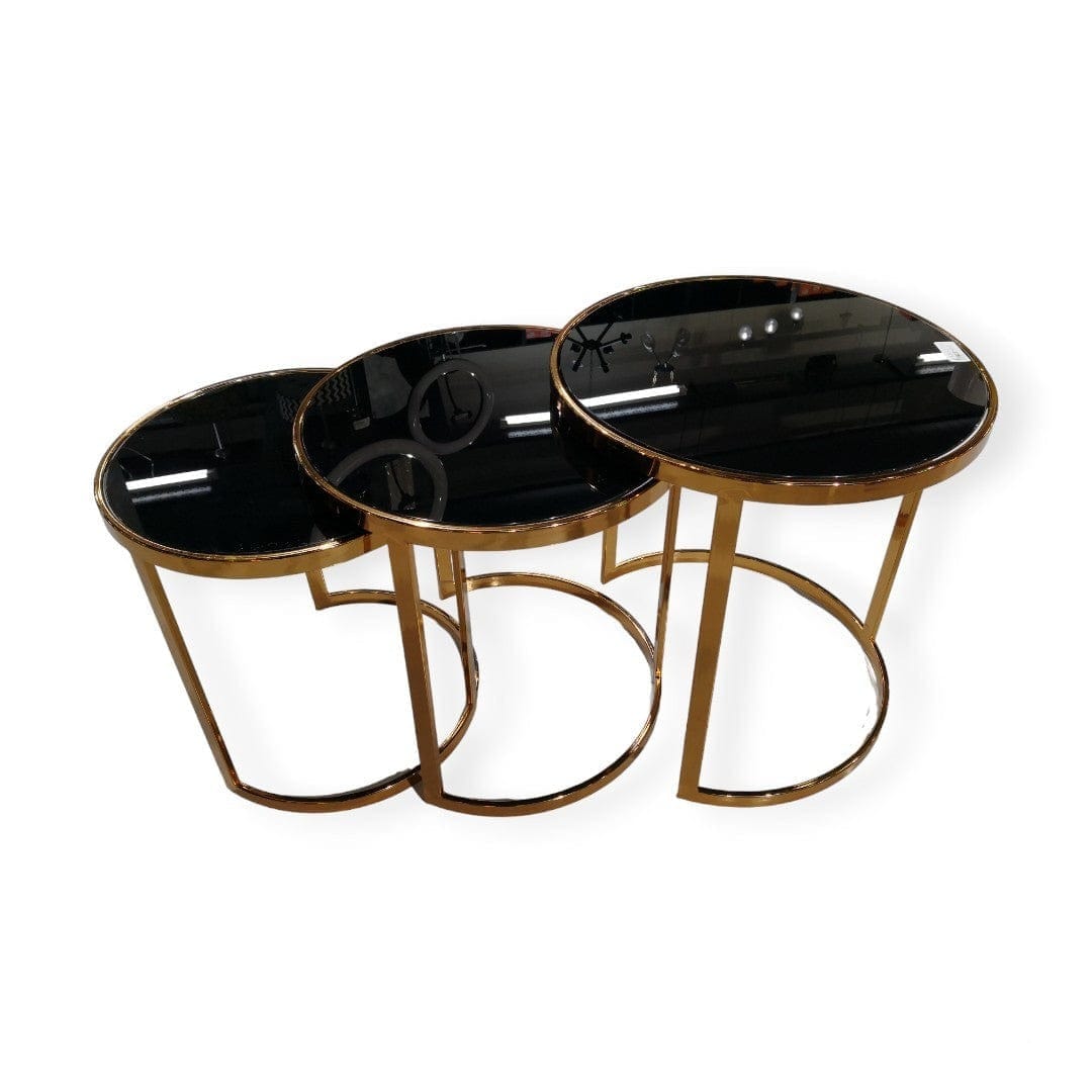 Hertex COFFEE TABLE 3 Piece Alessandra Nesting Table Round