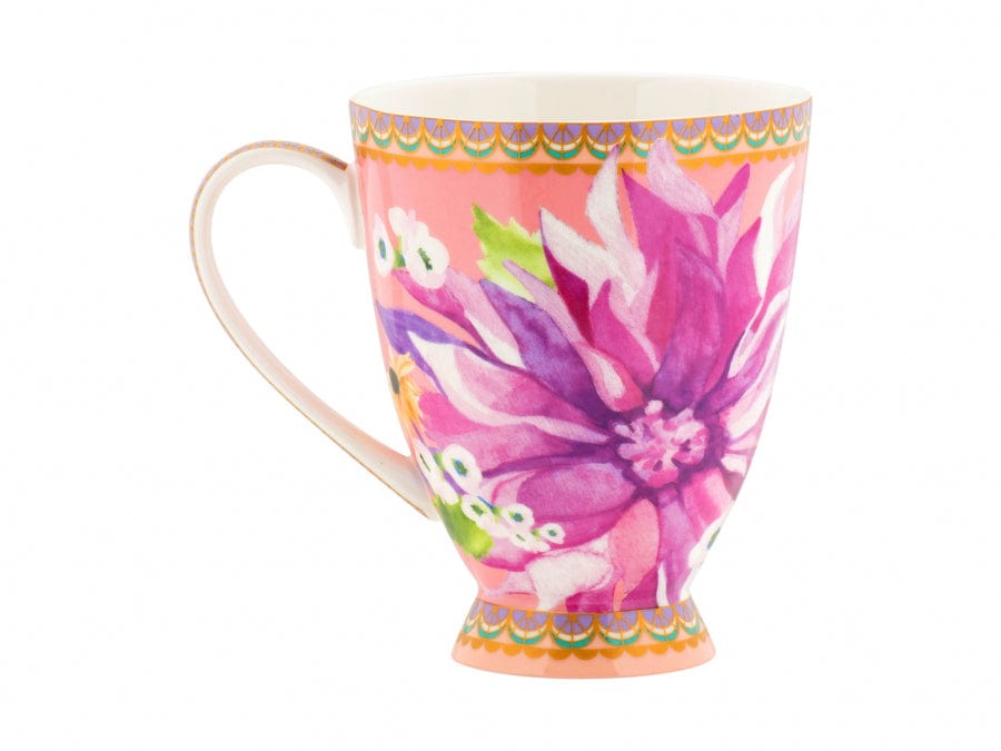 Maxwell & Williams MUGS Maxwell & Williams Dahlia Daze Footed Mug 300ML Pink 300ml HV0359 (6566870581337)