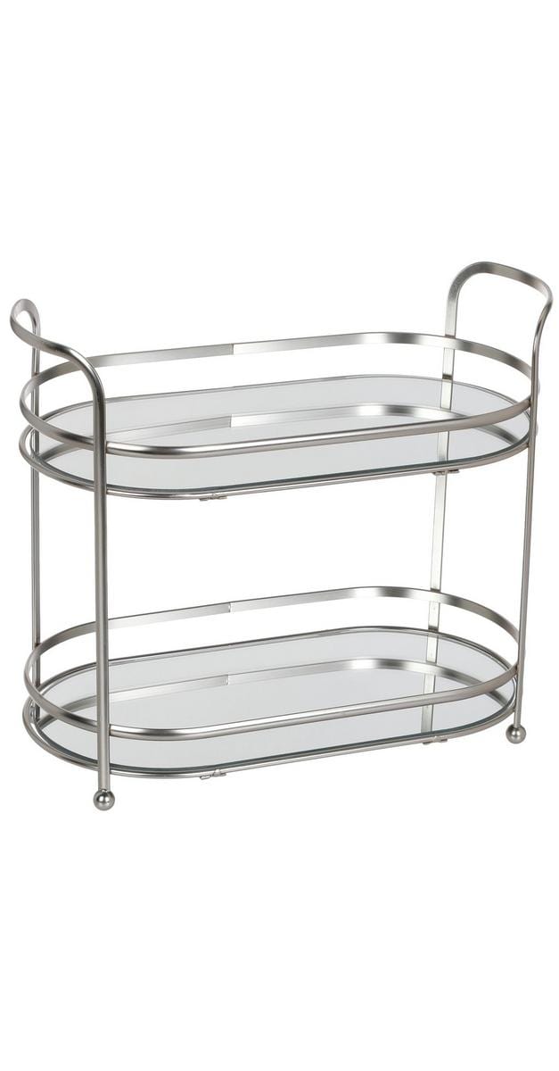 Stainless Steel 2-Tier Mirrored 2-Tier Mirrored Vanity Tray Silver (7298415689817)