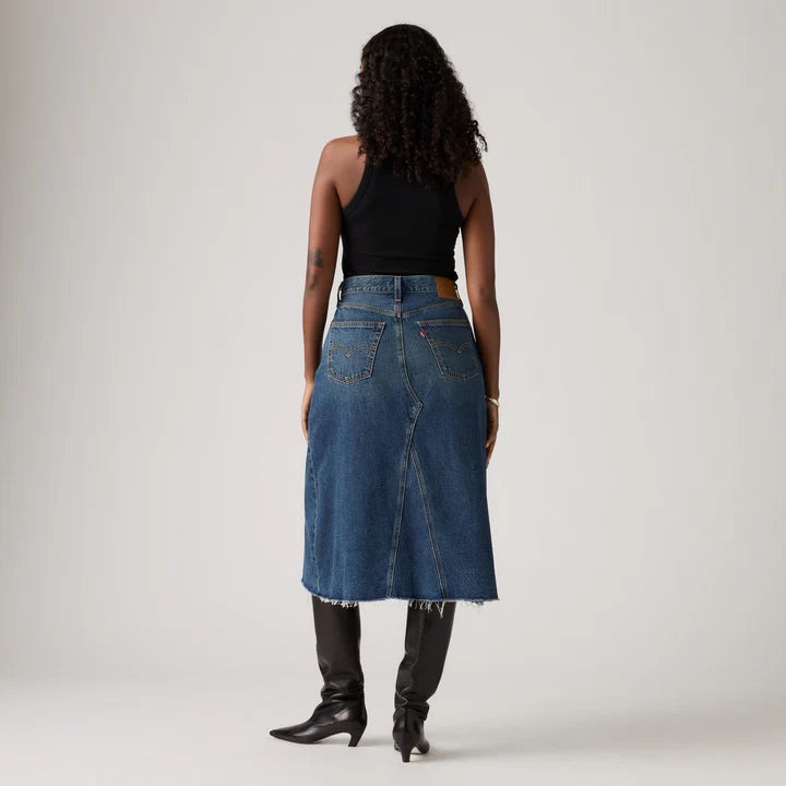 Levi's Women'S High-Rise A-Line Decon Skirt - Dark Indigo Worn In