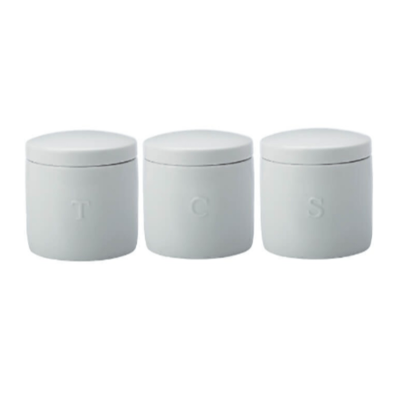 Maxwell & Williams CANISTER SET Maxwell & Williams Epicurious Canister 600ML Set Of 3 White (6936146313305)