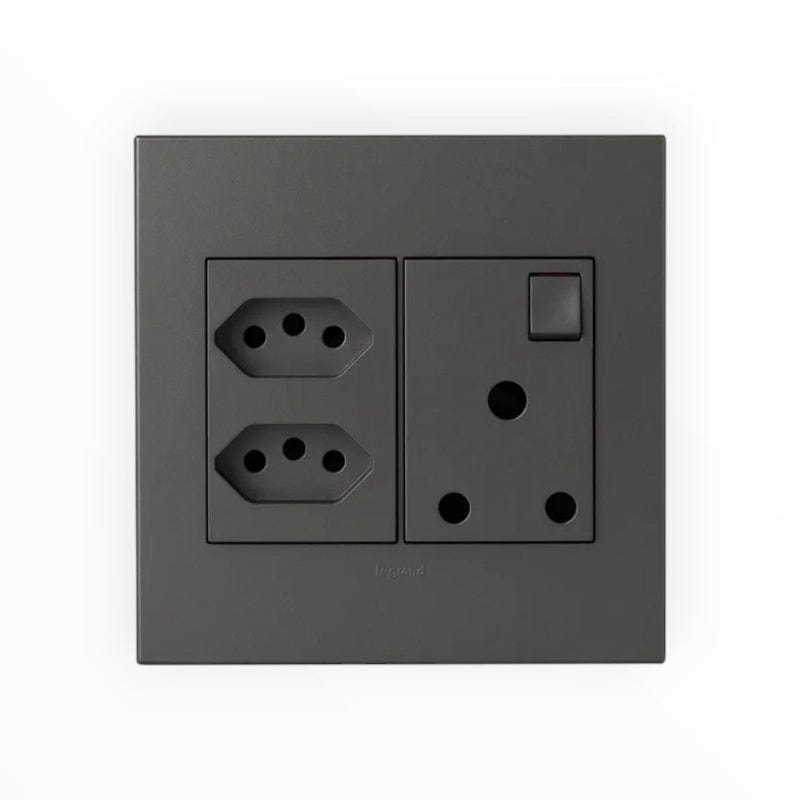 Legrand plug Legrand Arteor New RSA Sockets Monobloc 4x4 Magnesium  PMON44MM