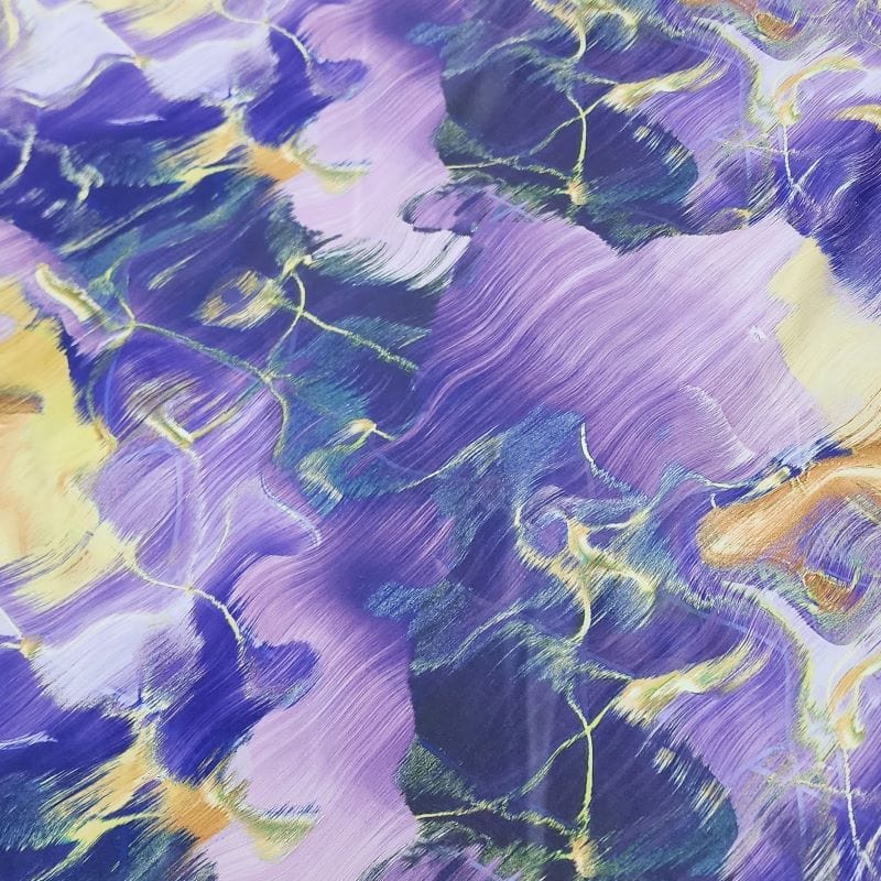 SATIN Dress Fabrics Printed Duchess Satin Abstract Fabric Purple 150cm (7423047467097)