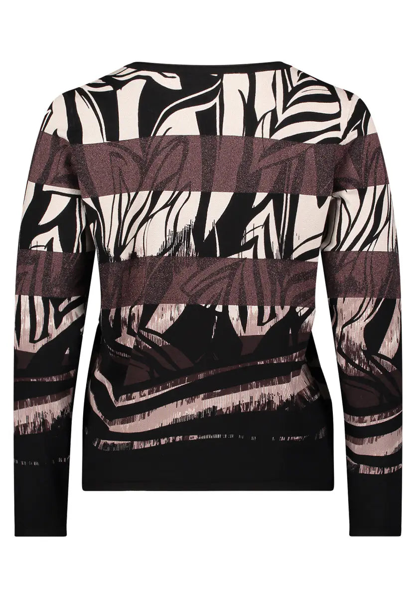 Betty Barclay Ladies Knitted Pullover-Taupe/Black 5384/1714