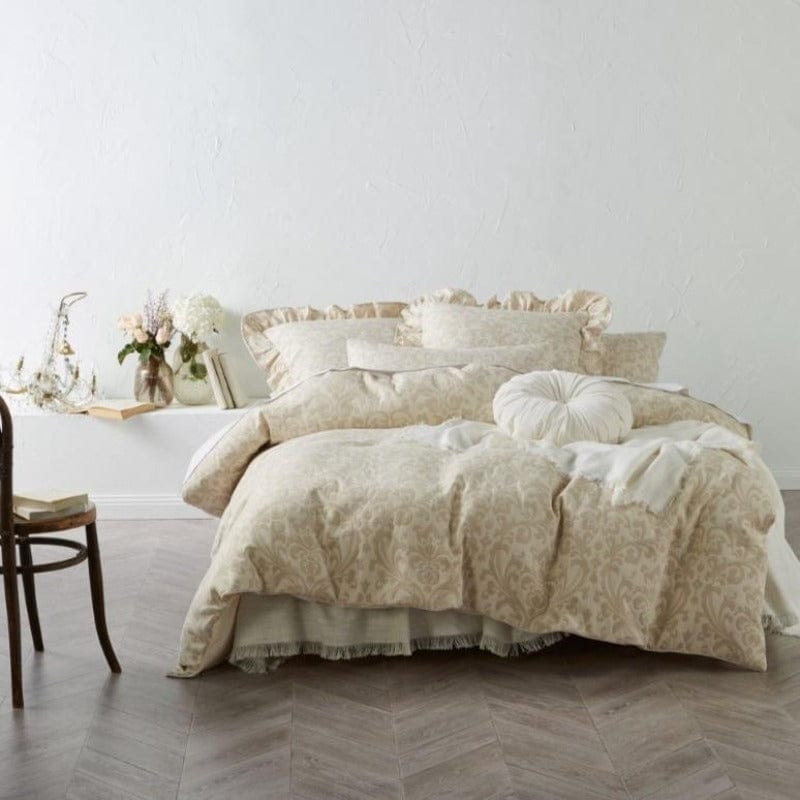 Linen House Duvet Cover Double Linen House Taupe Damson Duvet Cover Set (4672684785753)