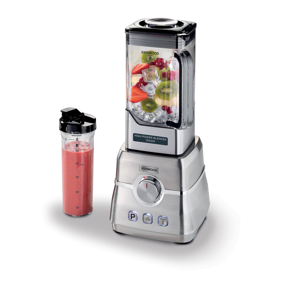 Kenwood High Power Blender with Smoothie Bottle S/Steel 1500W BLM91.640SS