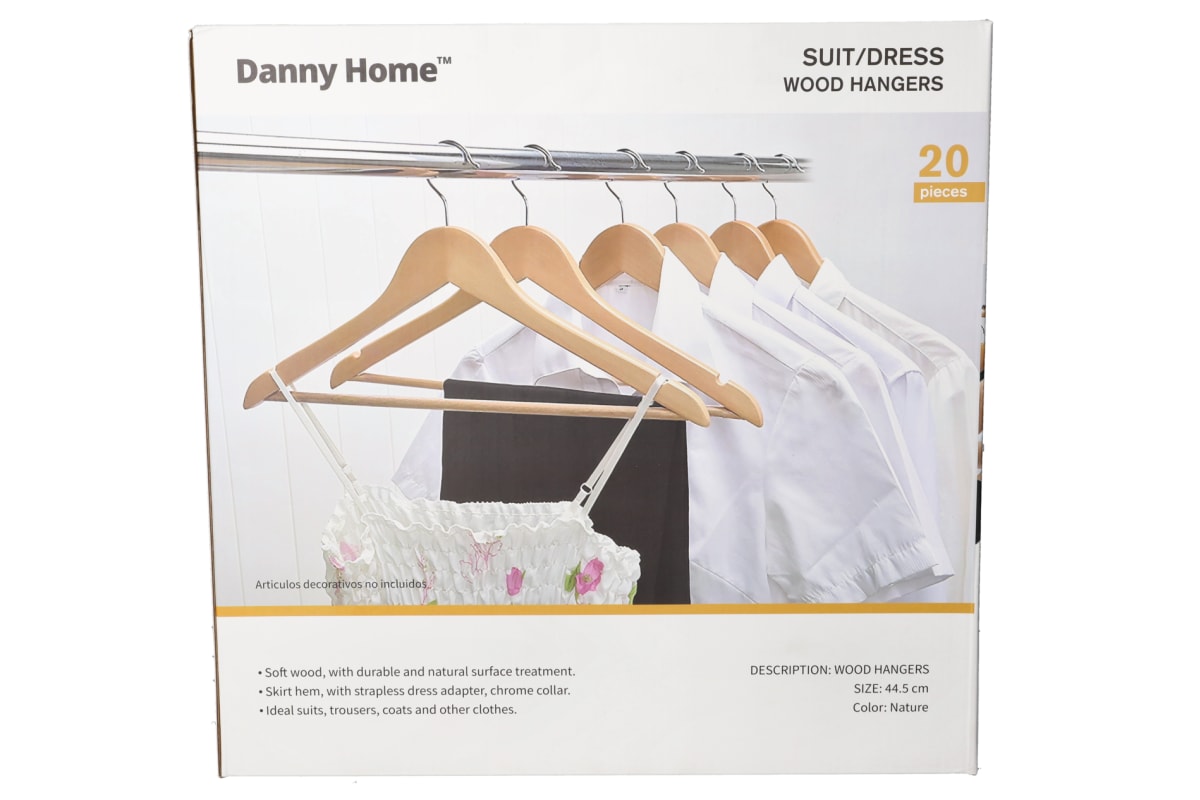 Danny Home Wood Hanger Set 20 Pieces 44.4cm Nature WH010-20.