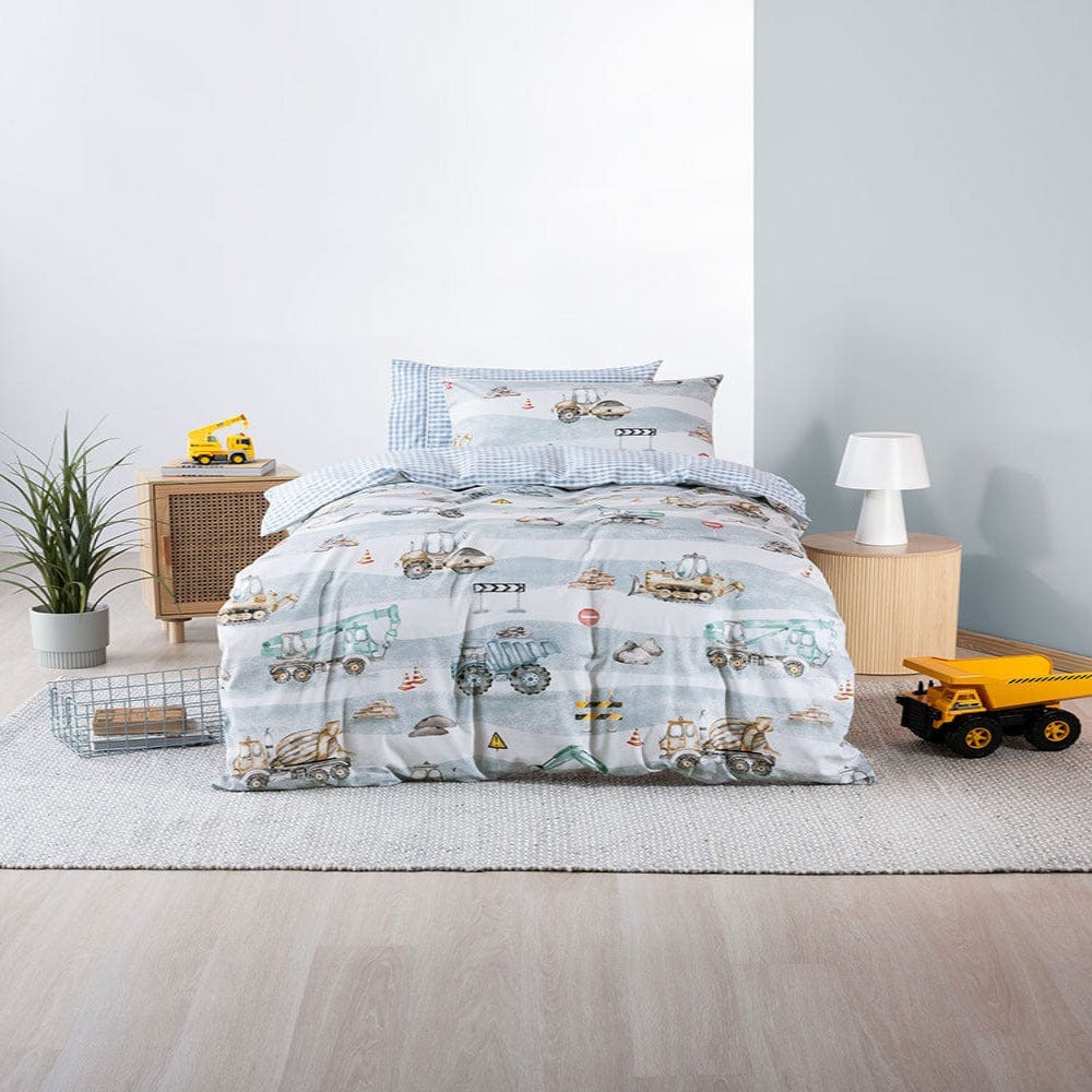 Linen House Duvet Cover Single Linen House Heavy Machinery Duvet Cover Set (7528844394585)