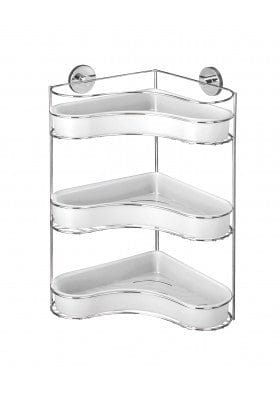 Wenko Bathroom WENKO - Vacuum-Loc 3-Tier Corner Rack Milazzo - No Drilling Required (4723118112857)