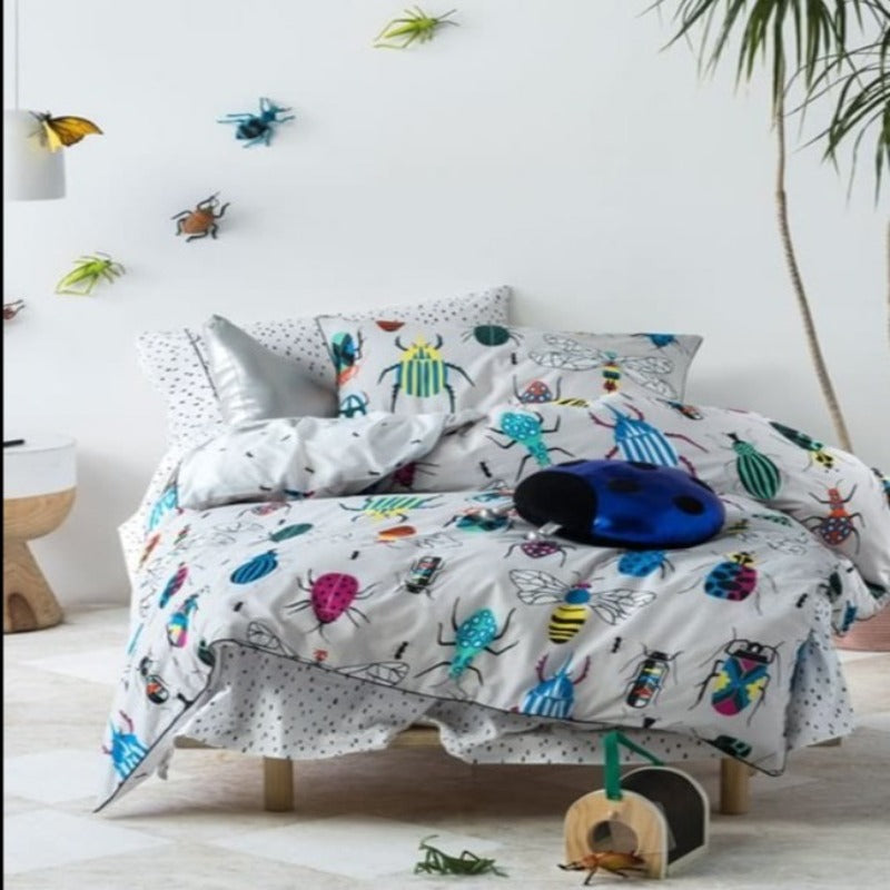 Linen House Duvet Cover Linen House Hiccups Grey Insectarium Duvet Cover Set (7291590934617)