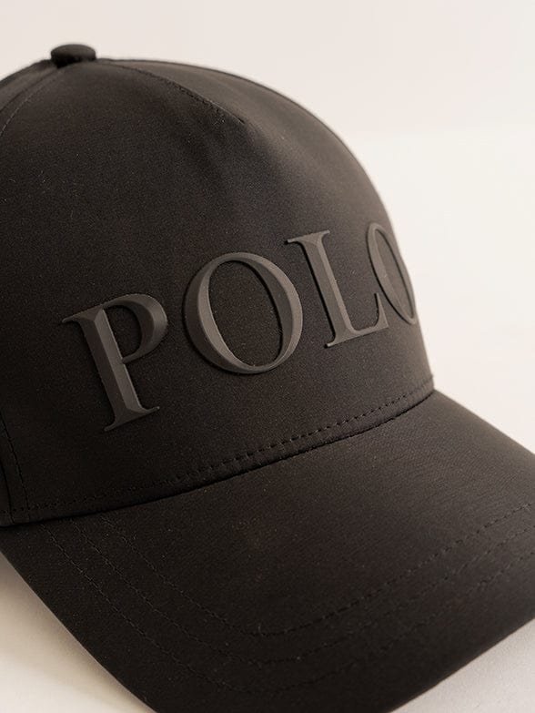 Polo Caps Polo Men's 6 Panel Pyramid Polo Peak Black (7813331845209)