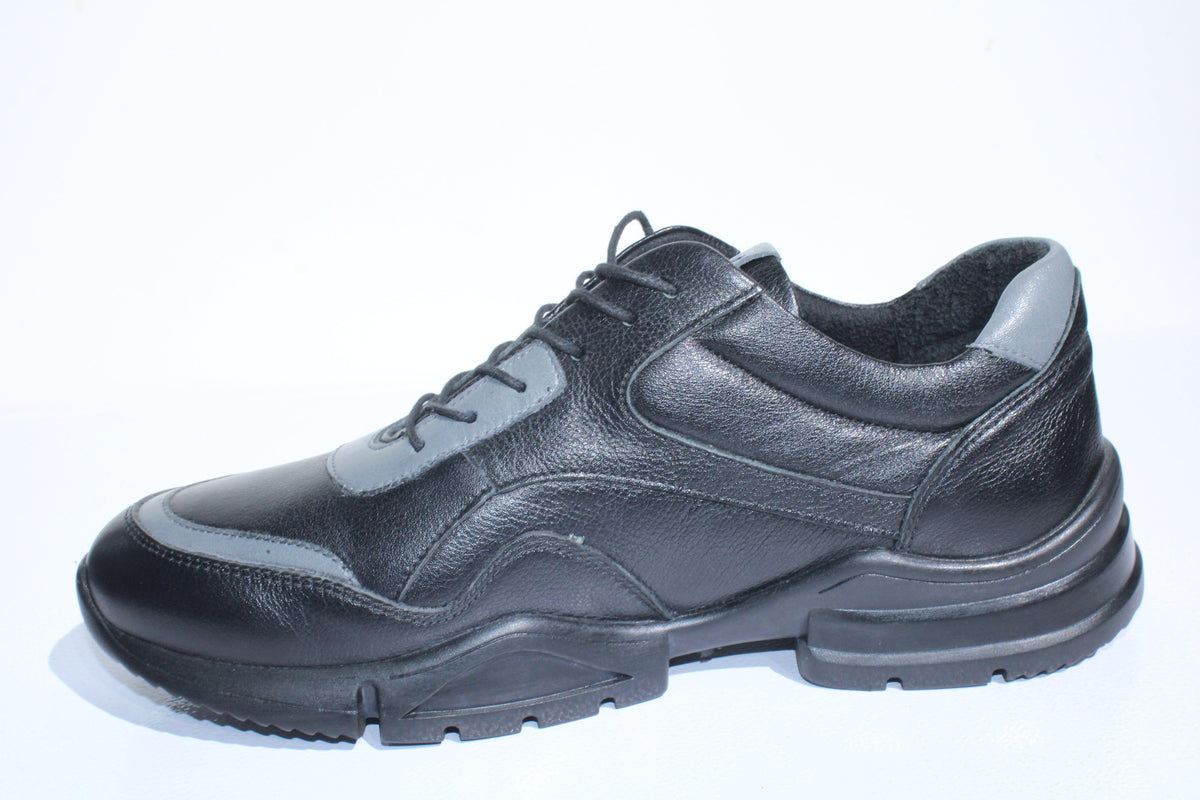 MHC World Casual Shoes Turkish Casual Leather Sneakers Black (7494621102169)