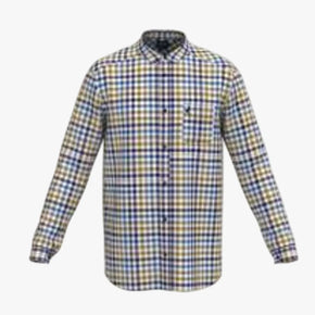 Polo Mens Easy Care Small Check Long Sleeve Yellow (7954952618073)