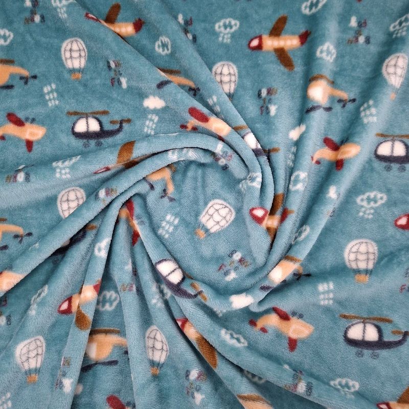 Printed Mongolian Fleece Fabric 150cm Floral.