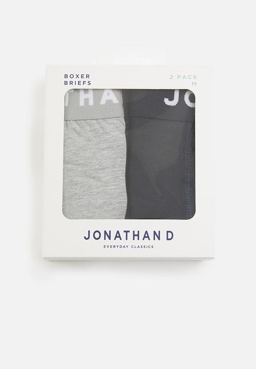 Jonathan D Underwear Jonathan D 2 Pack Trunks with elasticated waistband - Grey &Navy (7152162799705)