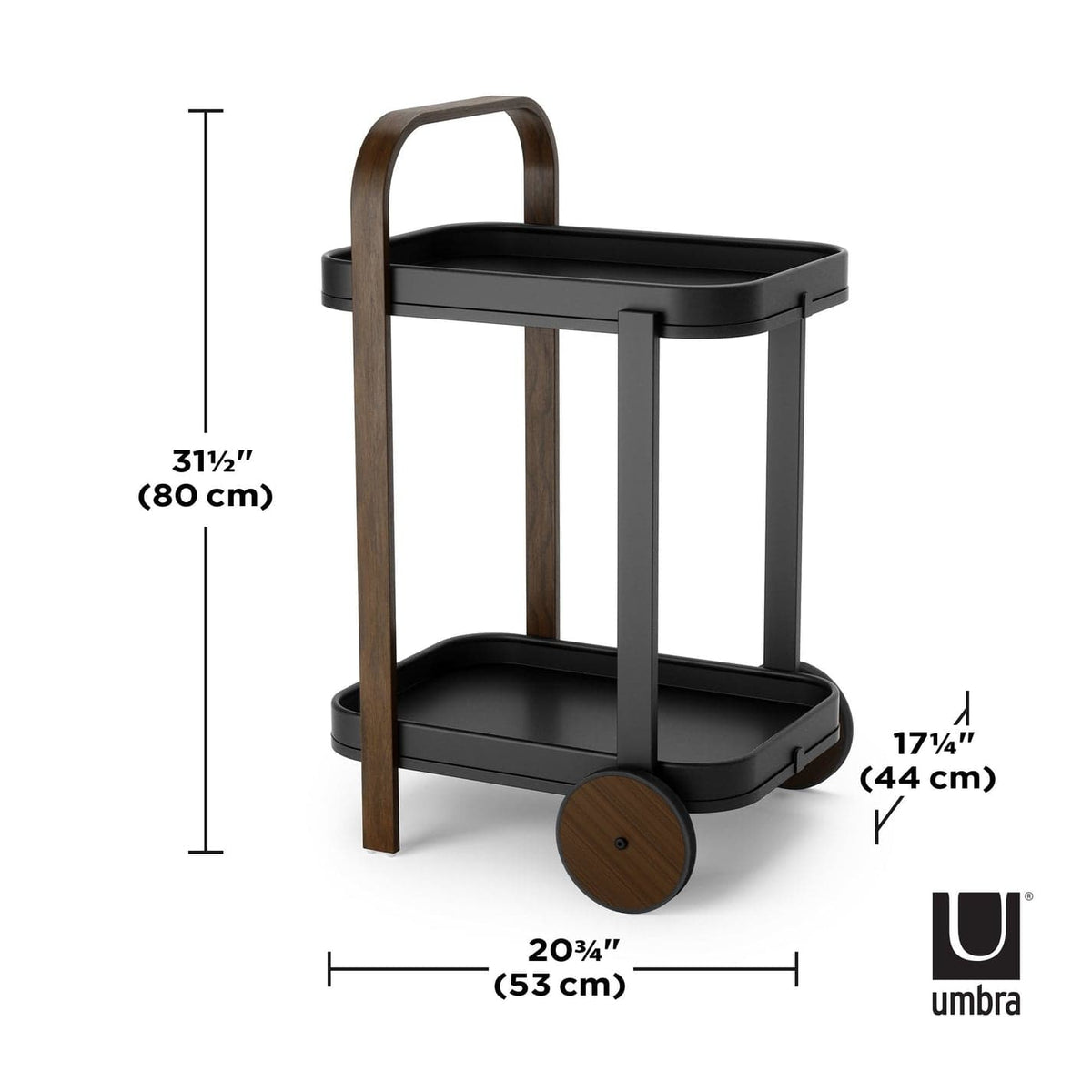 Umbra Tray Bamboo Umbra Bellwood Serving Cart Black & Walnut UMB1015392048 (7398675152985)