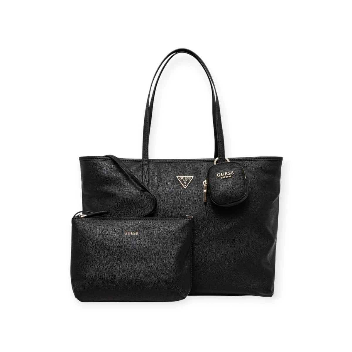 Guess Ladies Handbags Guess Ahb Power Play Large Tote Black