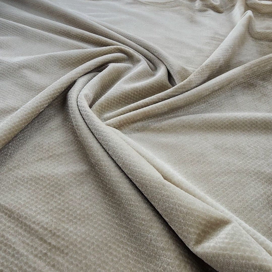 velvet Dress Fabrics Cream Embossed Velvet Fabric 150cm (7514479394905)