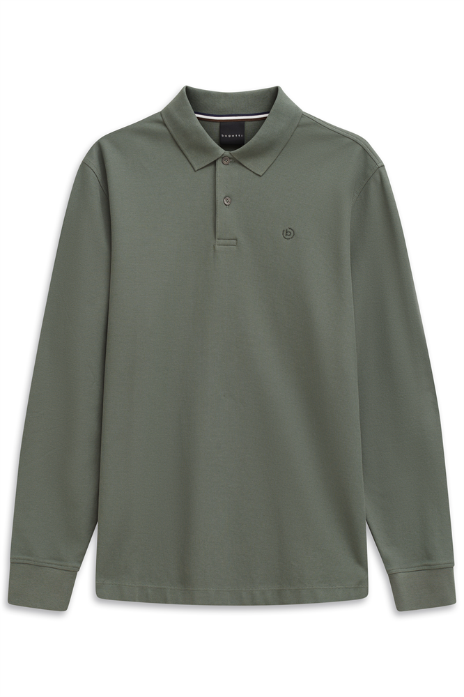 Bugatti Long Sleeve Polo Sweat Shirt Moss 8130/85030D.